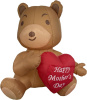 6 Foot Brown Bear Holding Heart Valentines Inflatable